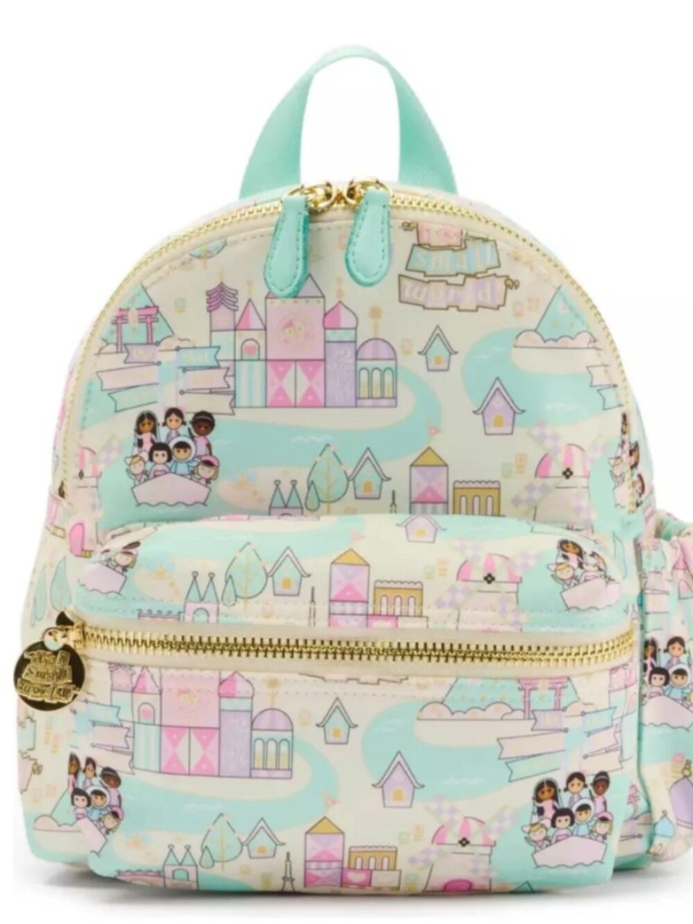 Stoney Clover Lane Disney It’s A Small World Mini Backpack Mint Pink Bag